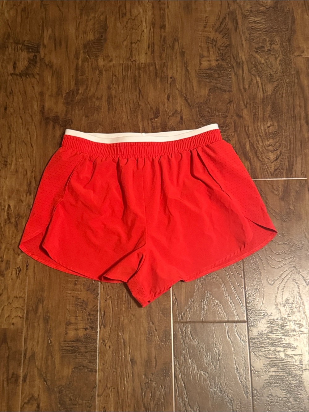all in motion Red Women's Athletic Shorts with White Waistband